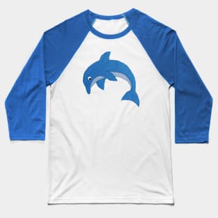 Sparkle Jumping Blue Dolphin Baseball T-Shirt